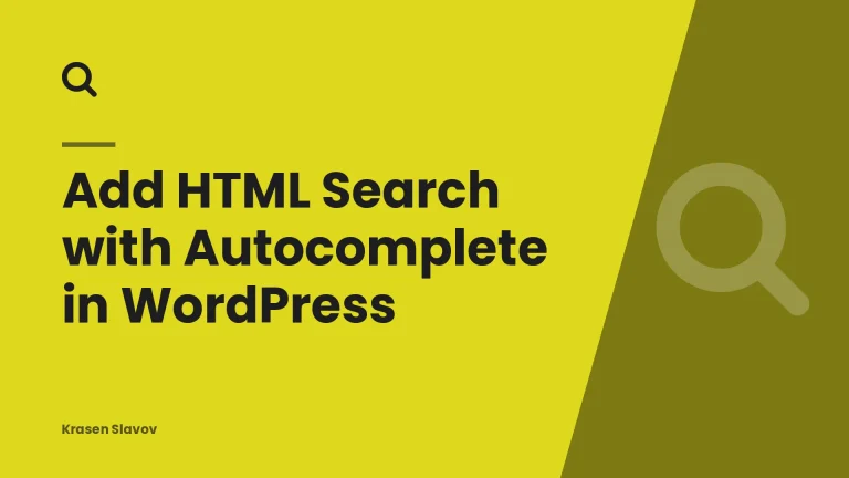 Add HTML Search with Autocomplete in WordPress
