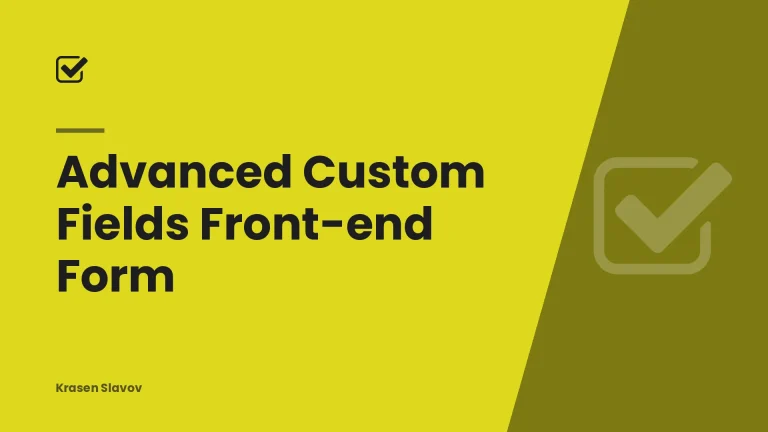 Advanced Custom Fields Front-end Form