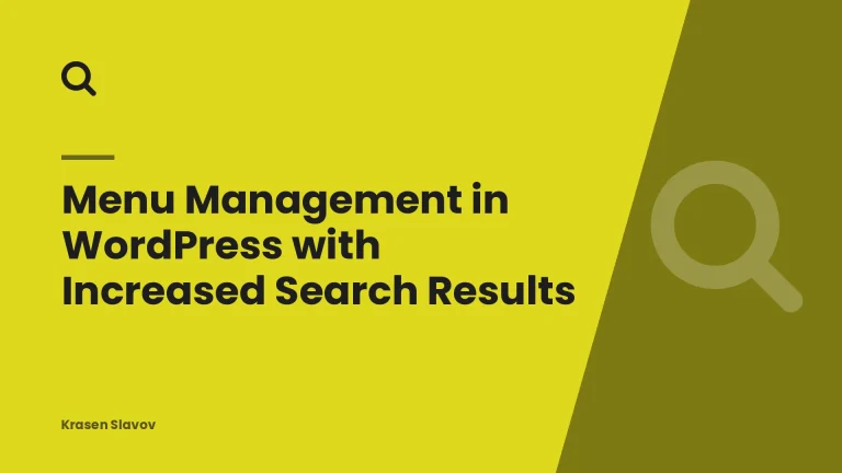 Menu Management in WordPress with Increased Search Results