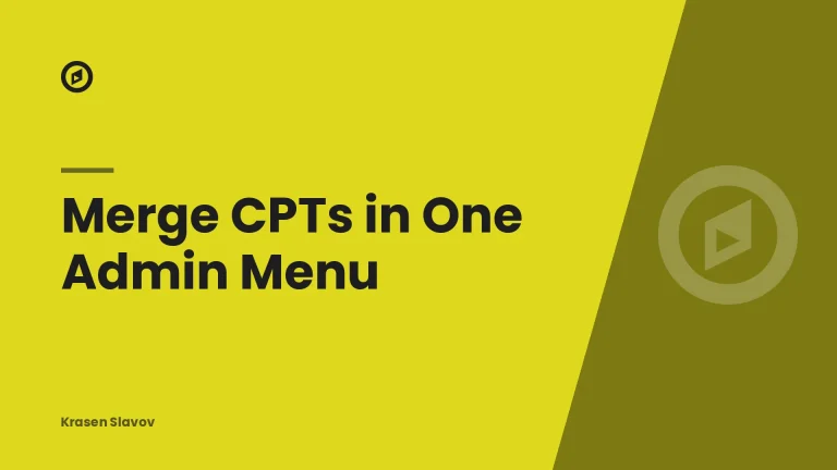 Merge CPTs in One Admin Menu